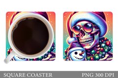 Funny Skeleton Coaster. Christmas Skeleton Coaster Design Product Image 1