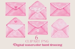 Pink envelopes clipart 6 items Product Image 1