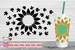Autism sunflower puzzle svg ,full Wrap Venti Cold Cup 24 oz Product Image 2