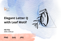Monogram Elegant Letter with Leaf Motif - A to Z Nature-Insp Product Image 1
