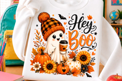 Hey Boo Cozy Ghost Halloween PNG Product Image 1