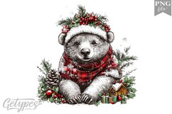 Christmas Bear Clipart Design - High Quality 300 Dpi Product Image 1