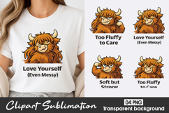 Love Yourself Cow Clipart PNG Product Image 1