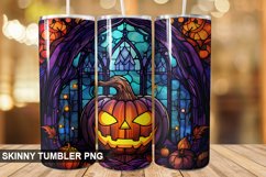 Stained Glass Halloween Tumbler 20 oz Skinny Tumbler Product Image 1
