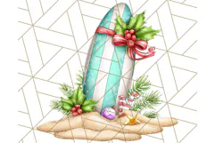 Christmas Penguins The Beach Clipart PNG, Tropical Holiday Product Image 5