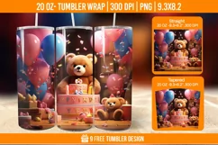 Cute Birthday Tumbler Wraps, Sublimation Wrap Product Image 1