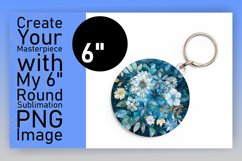 Circle Sublimation Round Keychain Design Vibrant Flowers Product Image 1