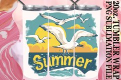 Retro Beach Design,Tumbler Wrap 20oz Product Image 1