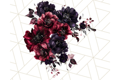 Gothic Floral PNG, Dark Aesthetic Flowers Clipart Print Product Image 5
