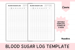 Editable Blood Sugar Log Canva Template 5 Product Image 1