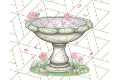 Pink Cottagecore Garden PNG Clipart, Vintage Floral Art Product Image 5