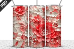 3D Flowers Tumbler Wrap | Sublimation Design | Tumble PNG Product Image 2