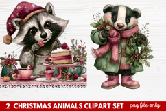 Christmas Animals Clipart Set | Cute Festive Wildlife PNG Product Image 1