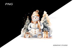 Gold Snowman Clipart, Gold Chistmas Tree Clipart Product Image 1