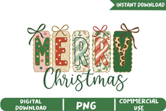 Merry Christmas Patchwork Sublimation, Christmas Png Product Image 1