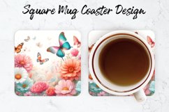 Flowers Mug coaster | Coaster | Sublimation Design Product Image 1