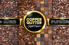 Copper Glitter Digital Papers - 04 variations Product Image 1