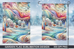 Garden Flag Sublimation| Christmas Garden Flag PNG Design Product Image 1