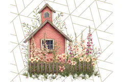 Vintage Cottagecore Barn PNG Clipart, Farmhouse Style Product Image 5