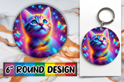 Sweet Circle Coasters Design PNG, Cat Product Image 1