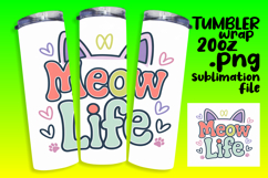 CUSTOMIZED 20oz Tumbler Wrap Design , Cat Quote Product Image 1