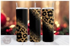 20oz Glitter Leopard Skinny Tumbler Sublimation Design Product Image 1