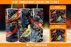 Sparrow Tumbler Wrap Designs, Sublimation Wrap Product Image 1