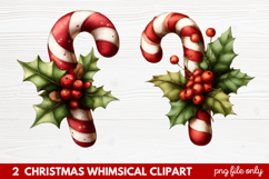 2 Whimsical Christmas Clipart featuring cute holiday charact Product Image 1