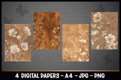 4 Vintage Boho Florals Digital Papers I Junk Journal Pages Product Image 2