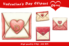 Valentine Day Love Letter Clipart PNG Product Image 1