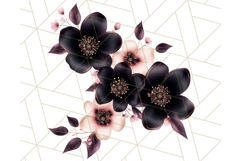Gothic Floral PNG, Dark Aesthetic Flowers Clipart Print Product Image 5