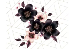 Gothic Floral PNG, Dark Aesthetic Flowers Clipart Print Product Image 5
