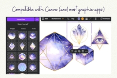 Sacred Geometry PNG Celestial Clipart Watercolor Product Image 7
