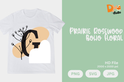 Prairie Rosewood Boho Floral Monogram Product Image 1