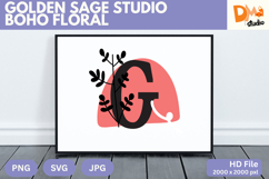 Golden Sage Studio Boho Floral Monogram Product Image 1