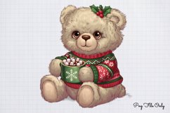 Christmas Teddy Bear Sublimation Clipart PNG Product Image 1