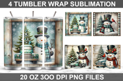 Christmas snowman Tumbler Sublimation ,20 oz Tumbler Wrap Product Image 1