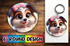 Radiant Keychain Circle Style, 3D Dog Product Image 1