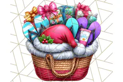 Summer Christmas Clipart PNG, Tropical Holiday Art Clip Art Product Image 5
