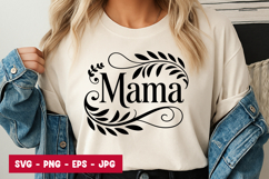 Mama Floral Typography SVG PNG Product Image 1