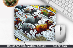 Halloween Rats Mouse Pad Sublimation,Halloween Mouse Pad PNG Product Image 1
