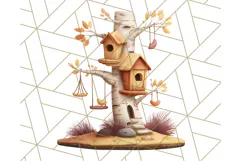 Autumn Treehouse & Woodland Cabin PNG Clipart Product Image 5