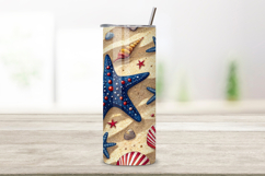 4th Of July Beach Party Seamless Tumbler Wrap - 3D Sand Product Image 2