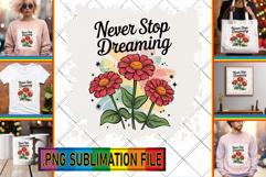 RADIANT Tote Bag Designs PNG, Flowers Quote Product Image 1