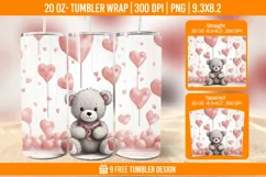 3D Bear In Snow Tumbler Wrap Designs Product Image 10