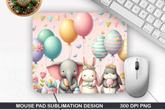 Bunny Mouse Pad Sublimation, Animals Mouse Pad PNG Design Product Image 1
