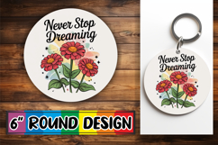 Enchanted Keychain Sublimation, Flowers Quote Product Image 1