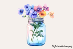 Sweet Pea Flower Watercolor Clipart PNG Product Image 1