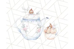 Pastel Blue Fairy Garden Clipart, Enchanted Cottagecore Png Product Image 5