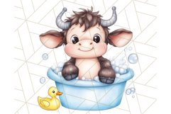Safari Animal Babies in Bubble Baths, Cute Jungle Animal PNG Product Image 5